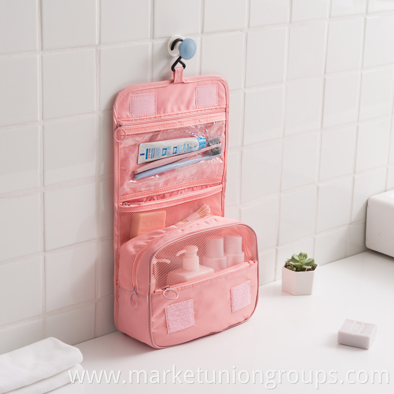 Korea design cheap pink travel large toiletries storage bag promotion waterproof hanging toiletry bag cosmetic bag for women